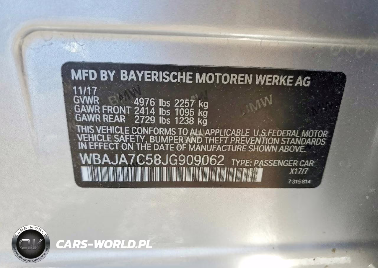 2018 BMW 530 Xi VIN:WBAJA7C58JG909062 - 12