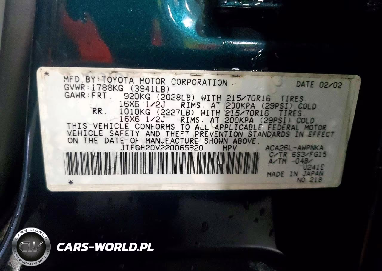 2002 Toyota Rav4 Base VIN:JTEGH20V220065820 - 12