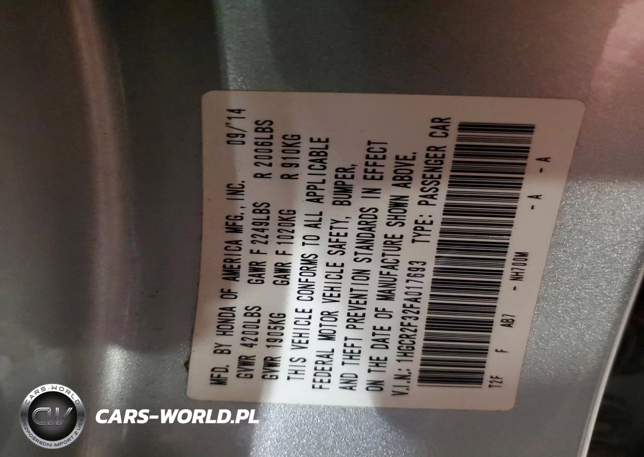 2015 Honda Accord Lx VIN:1HGCR2F32FA017693 - 12