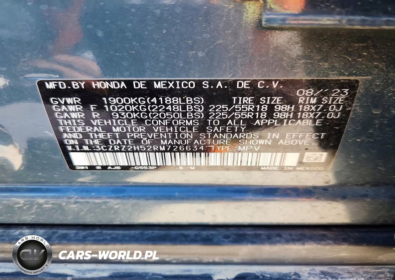 2024 Honda Hr-V Sport VIN:3CZRZ2H52RM726634 - 13