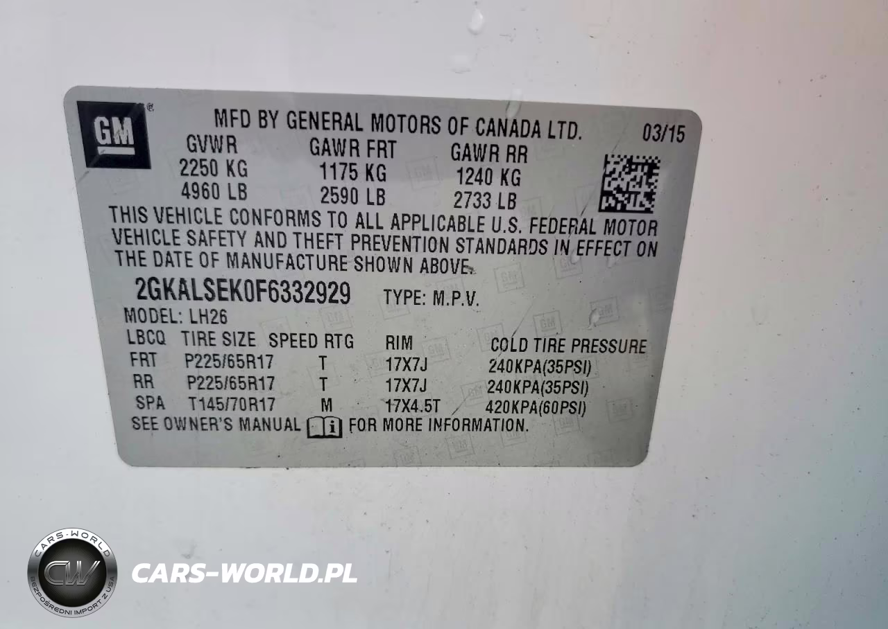 2015 GMC Terrain Slt VIN:2GKALSEK0F6332929 - 14