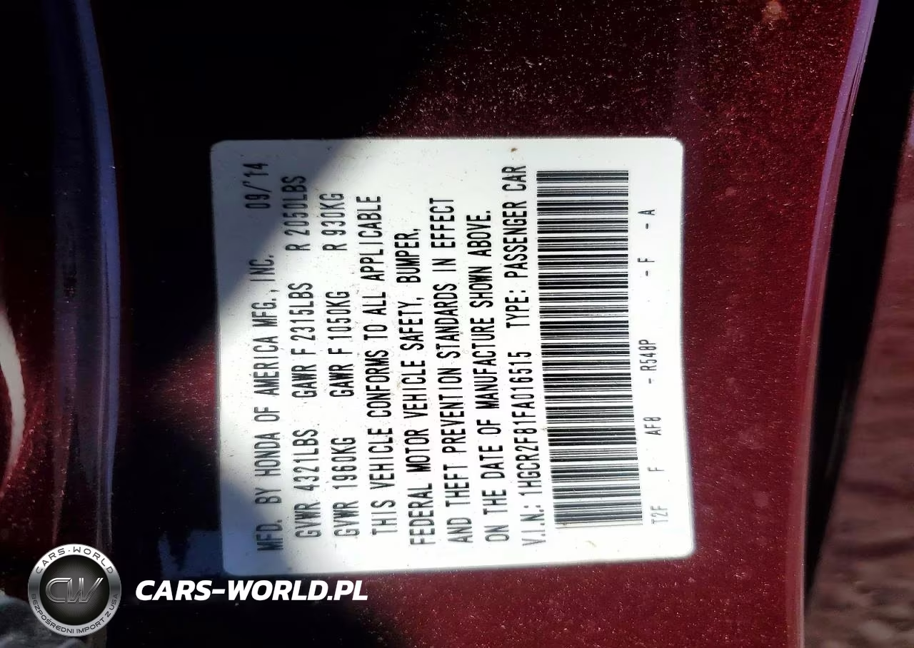 2015 Honda Accord Exl VIN:1HGCR2F81FA016515 - 12