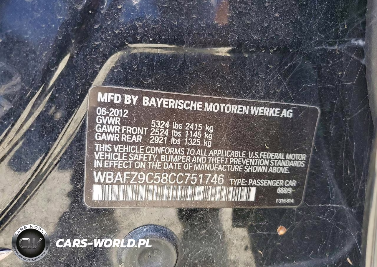 2012 BMW Active E VIN:WBAFZ9C58CC751746 - 12