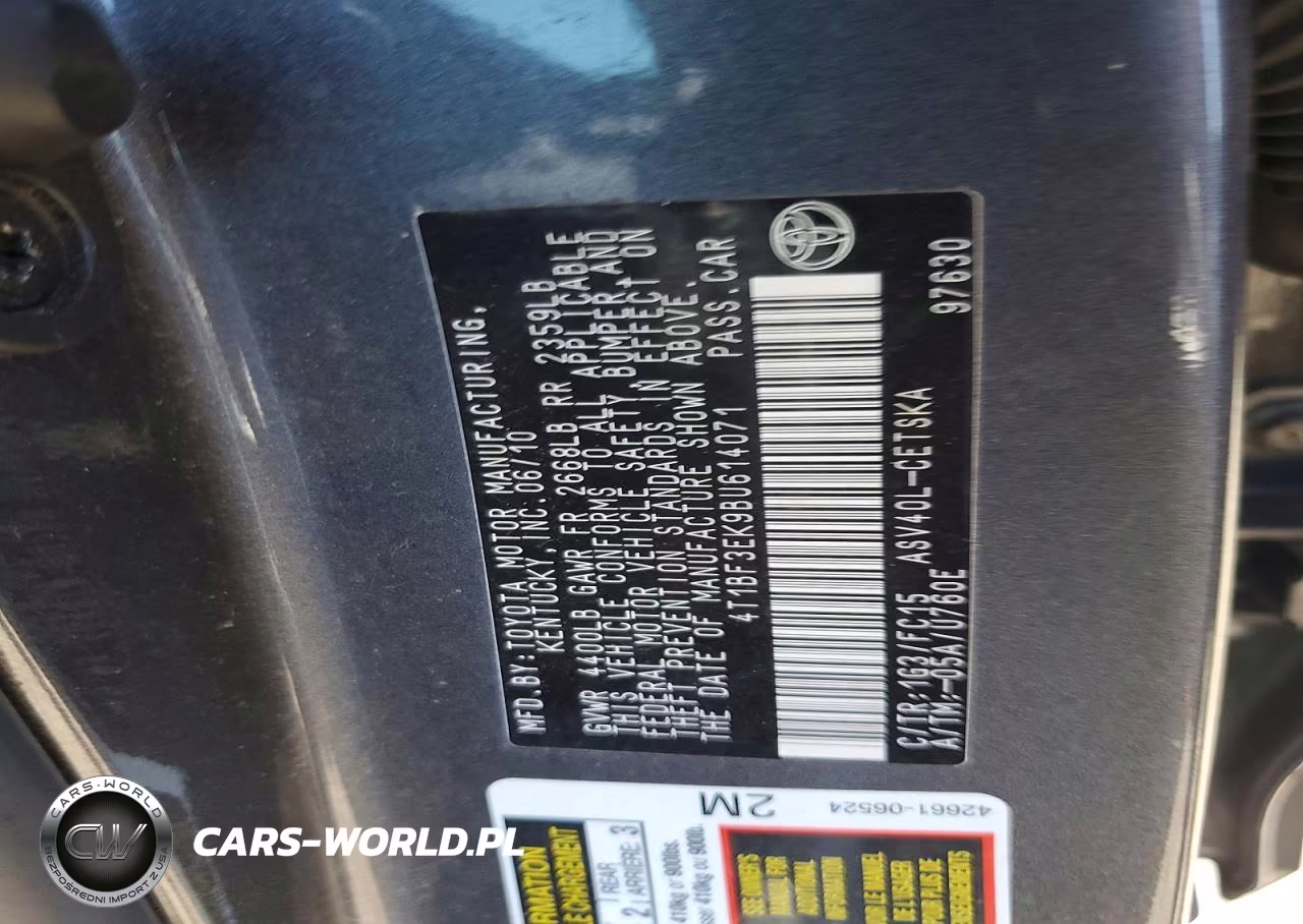 2011 Toyota Camry Se VIN:4T1BF3EK9BU614071 - 12