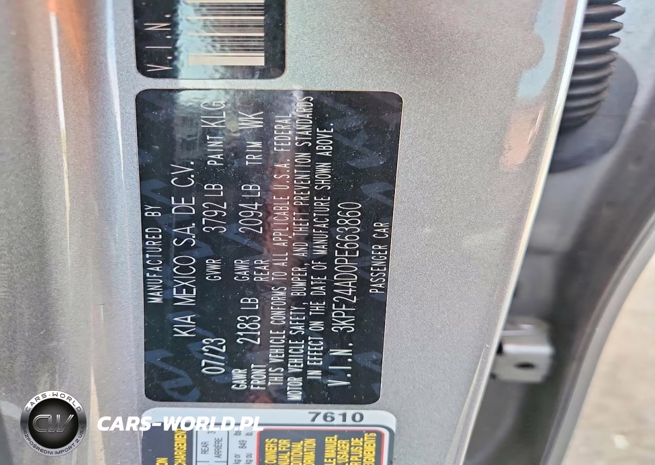 2023 Kia Forte Lxs VIN:3KPF24AD0PE663860 - 12