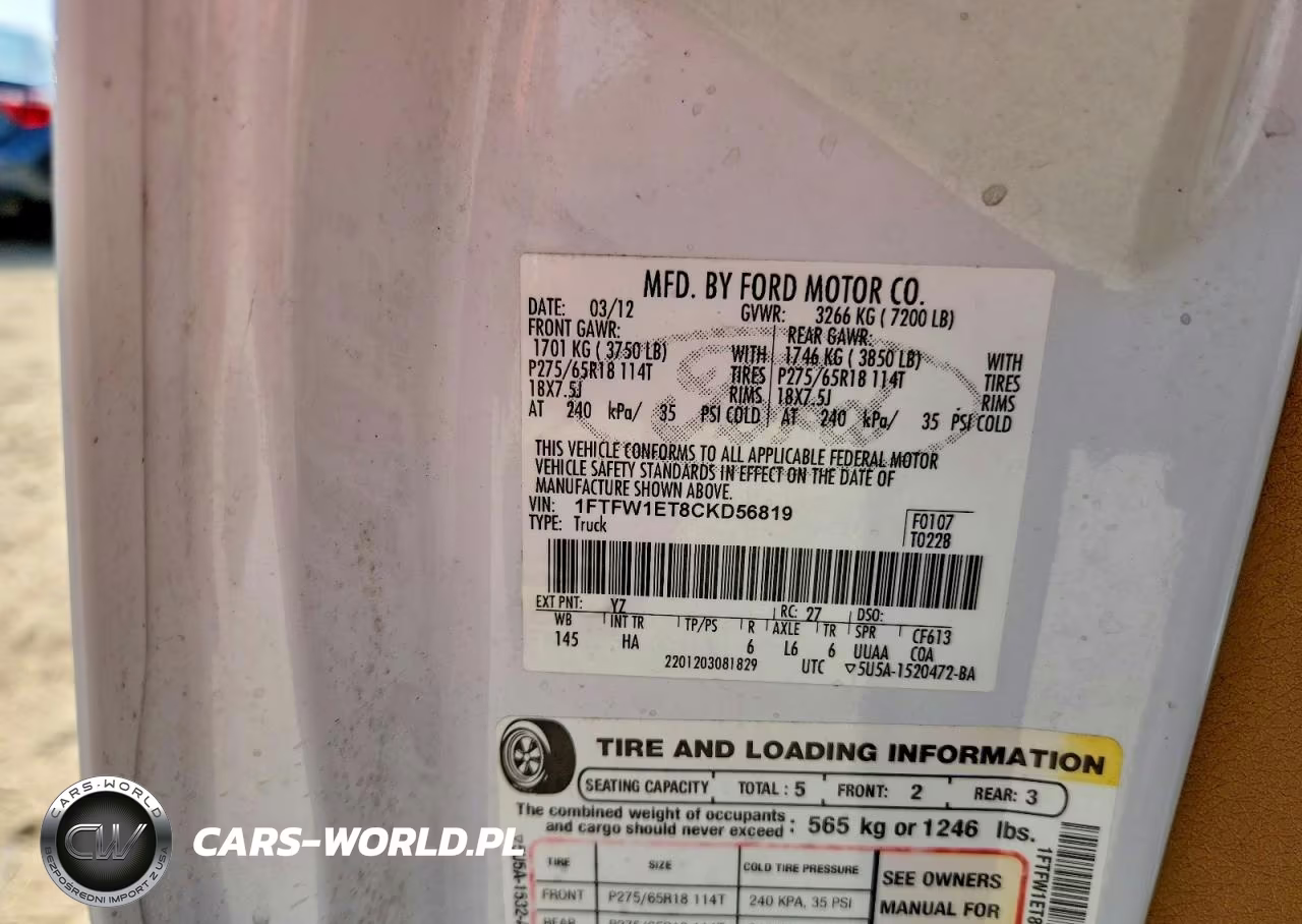 2012 Ford F150 Supercrew VIN:1FTFW1ET8CKD56819 - 12