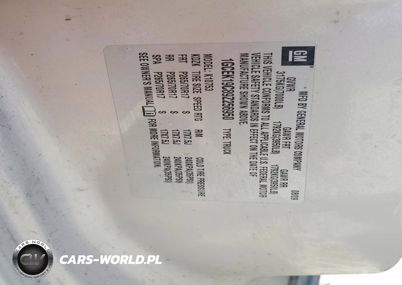 2009 Chevrolet Silverado K1500 VIN:1GCEK19C89Z256950 - 12