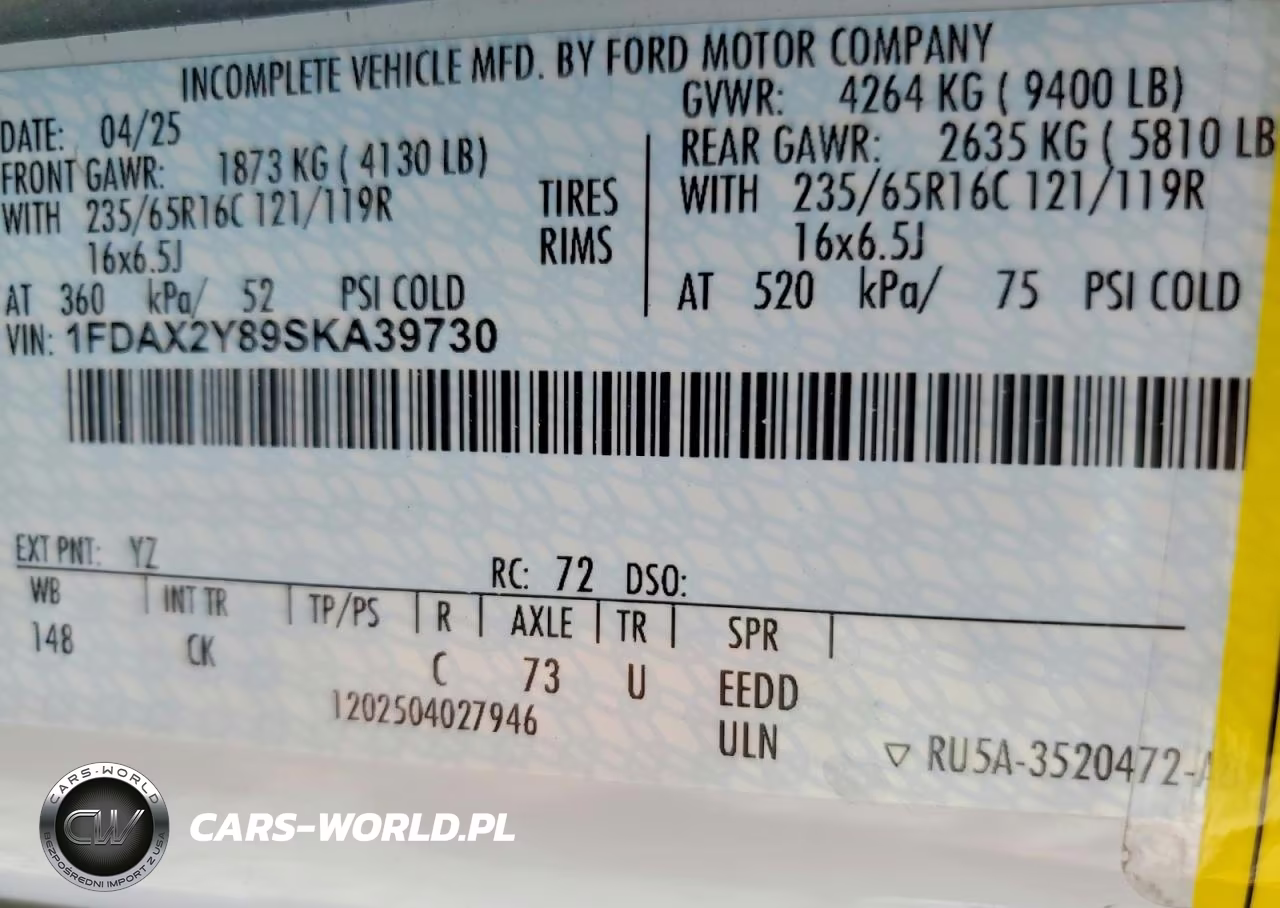 2025 Ford Transit T-350 VIN:1FDAX2Y89SKA39730 - 14