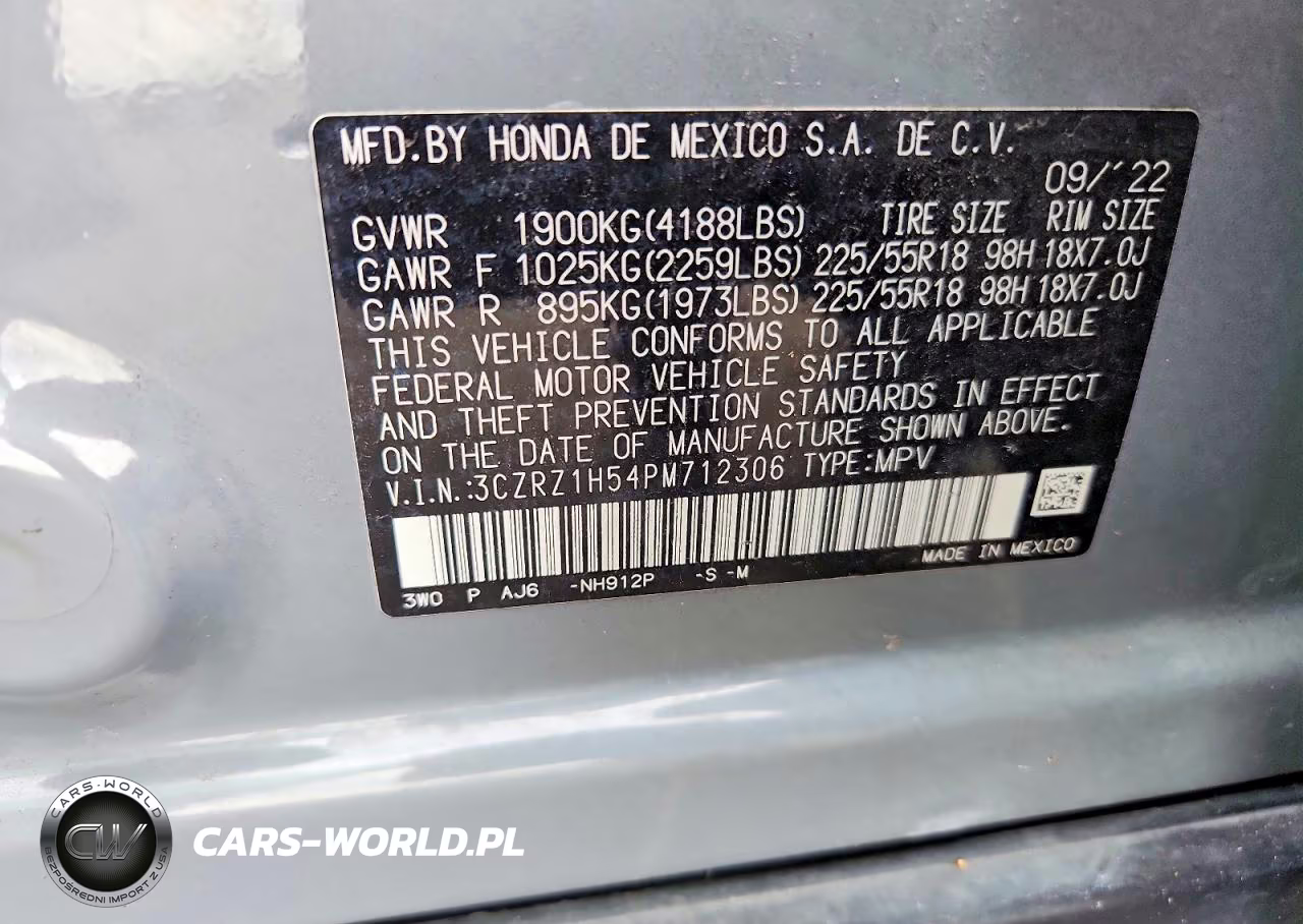 2023 Honda Hr-V Sport VIN:3CZRZ1H54PM712306 - 14