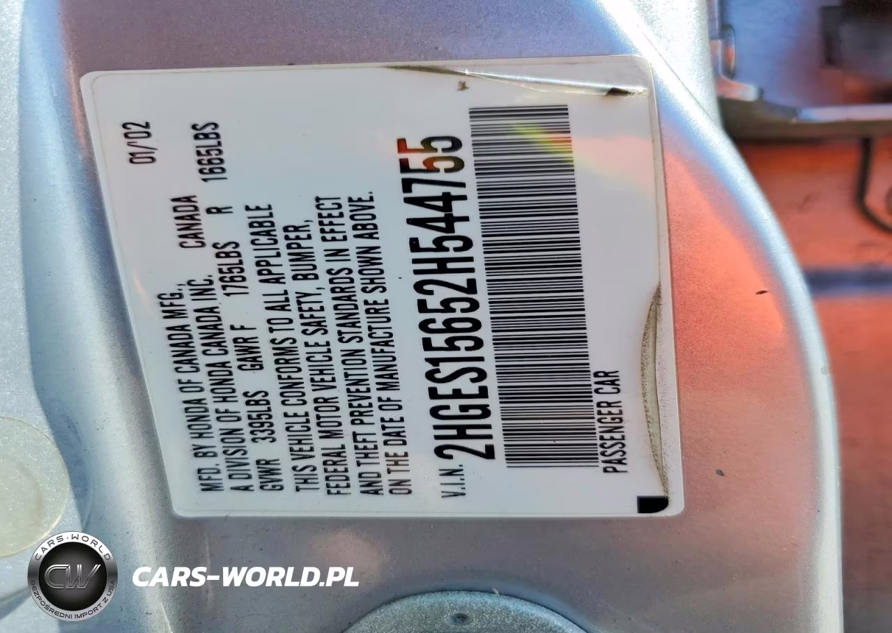 2002 Honda Civic Lx VIN:2HGES15652H544755 - 12