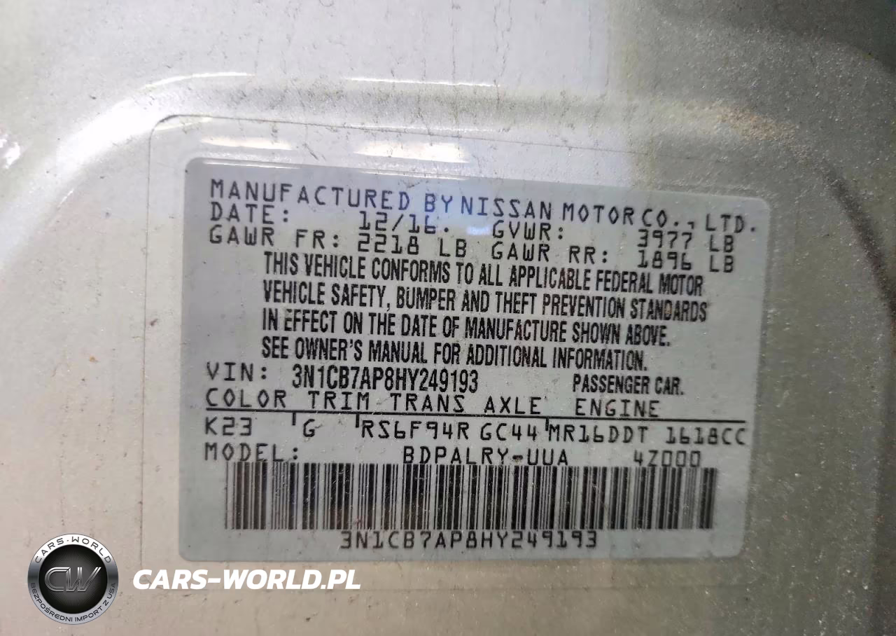 2017 Nissan Sentra Sr Turbo VIN:3N1CB7AP8HY249193 - 12