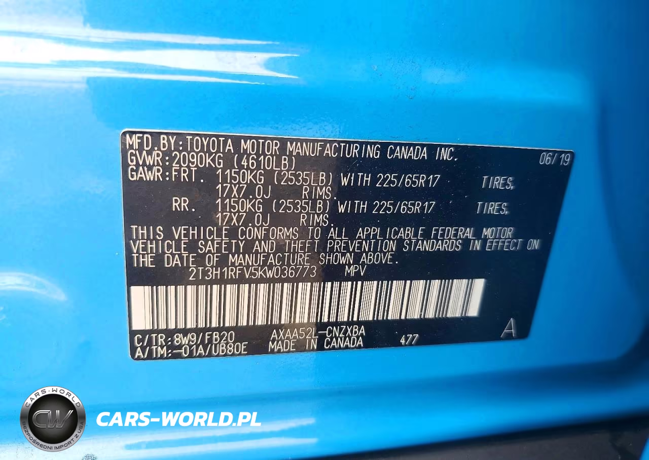 2019 Toyota Rav4 Le VIN:2T3H1RFV5KW036773 - 14