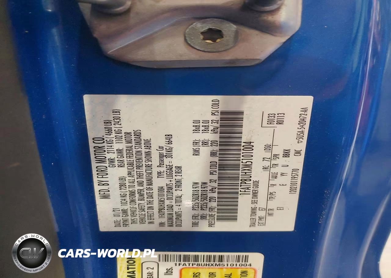 2021 Ford Mustang VIN:1FATP8UHXM5101004 - 12