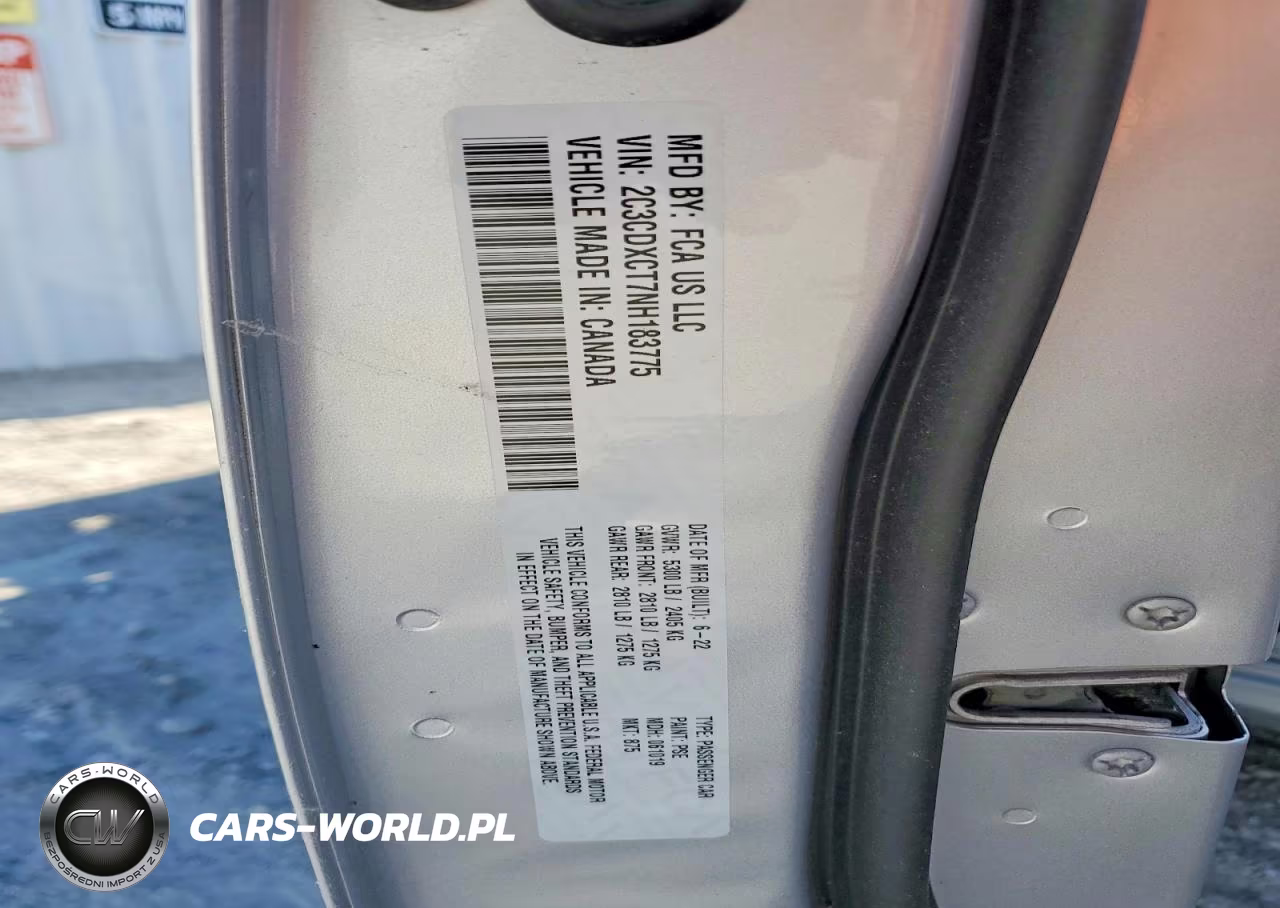 2022 Dodge Charger R VIN:2C3CDXCT7NH183775 - 12
