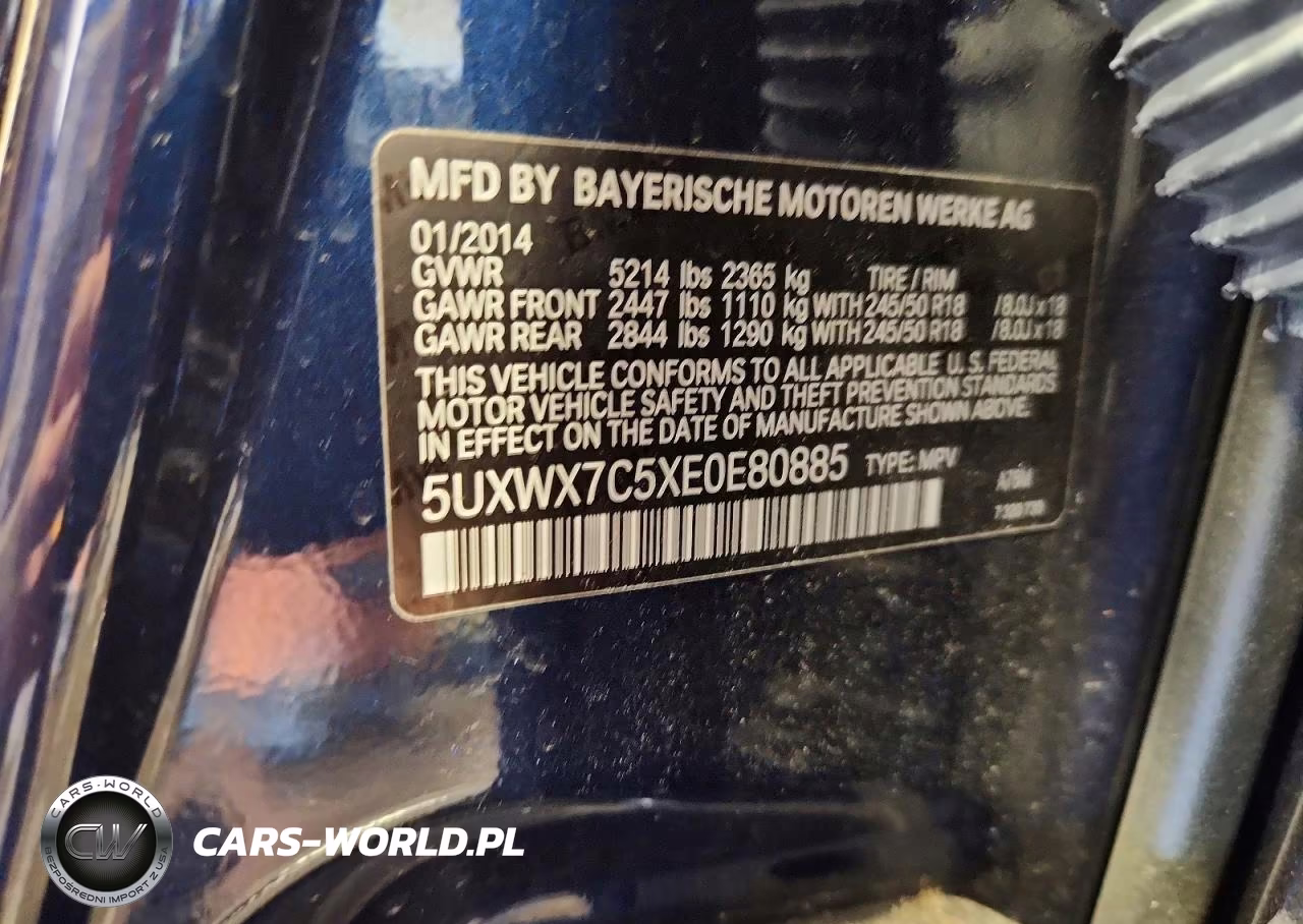 2014 BMW X3 xDrive35I VIN:5UXWX7C5XE0E80885 - 13