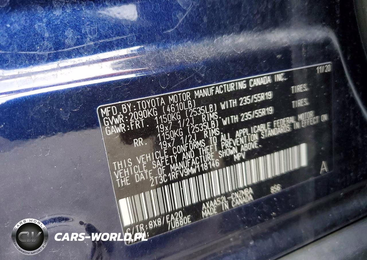 2021 Toyota Rav4 Xle Premium VIN:2T3C1RFV9MW118146 - 13