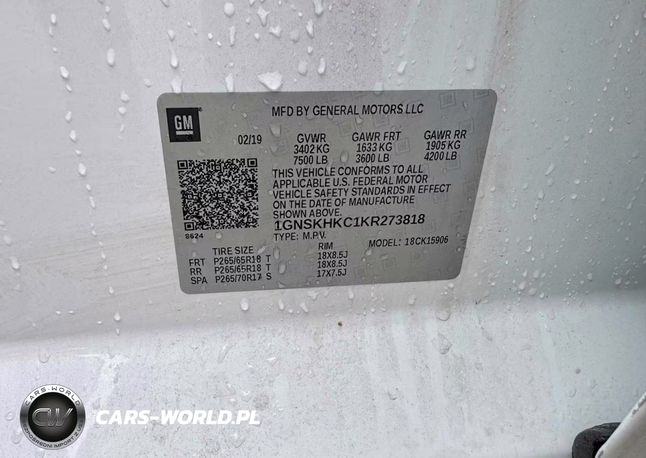2019 Chevrolet Suburban K1500 Lt VIN:1GNSKHKC1KR273818 - 12