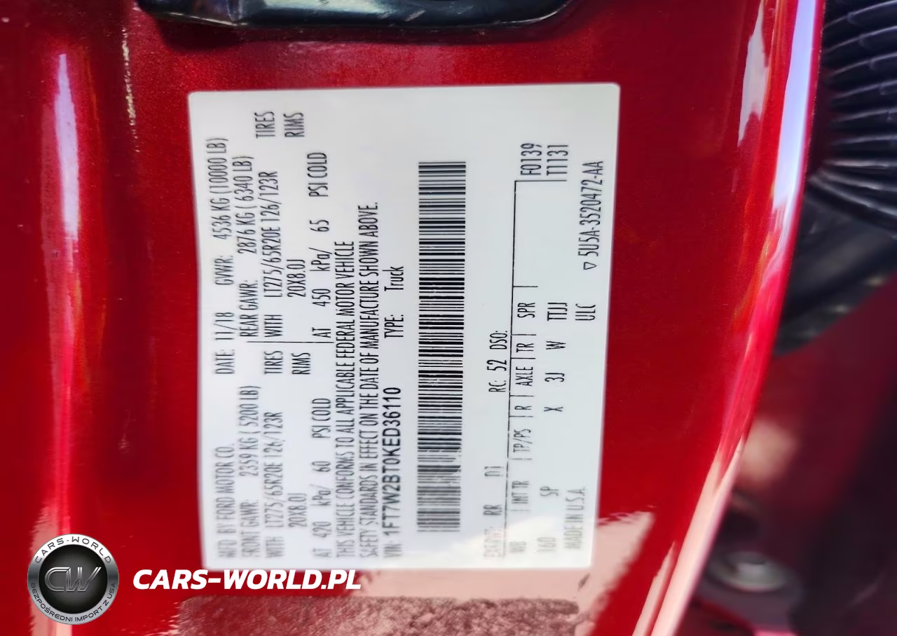 2019 Ford F250 Super Duty VIN:1FT7W2BT0KED36110 - 13