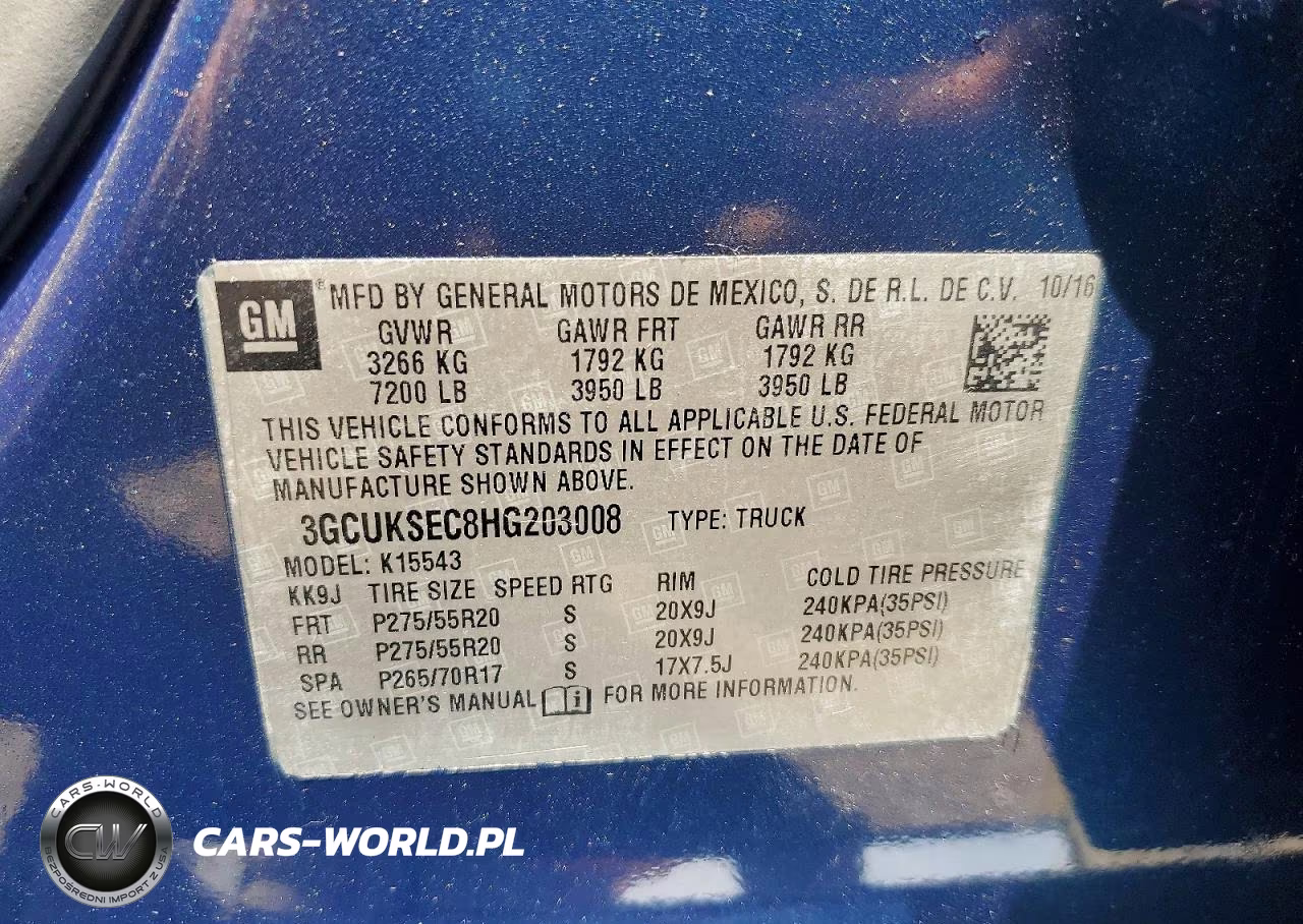 2017 Chevrolet Silverado K1500 Ltz VIN:3GCUKSEC8HG203008 - 12