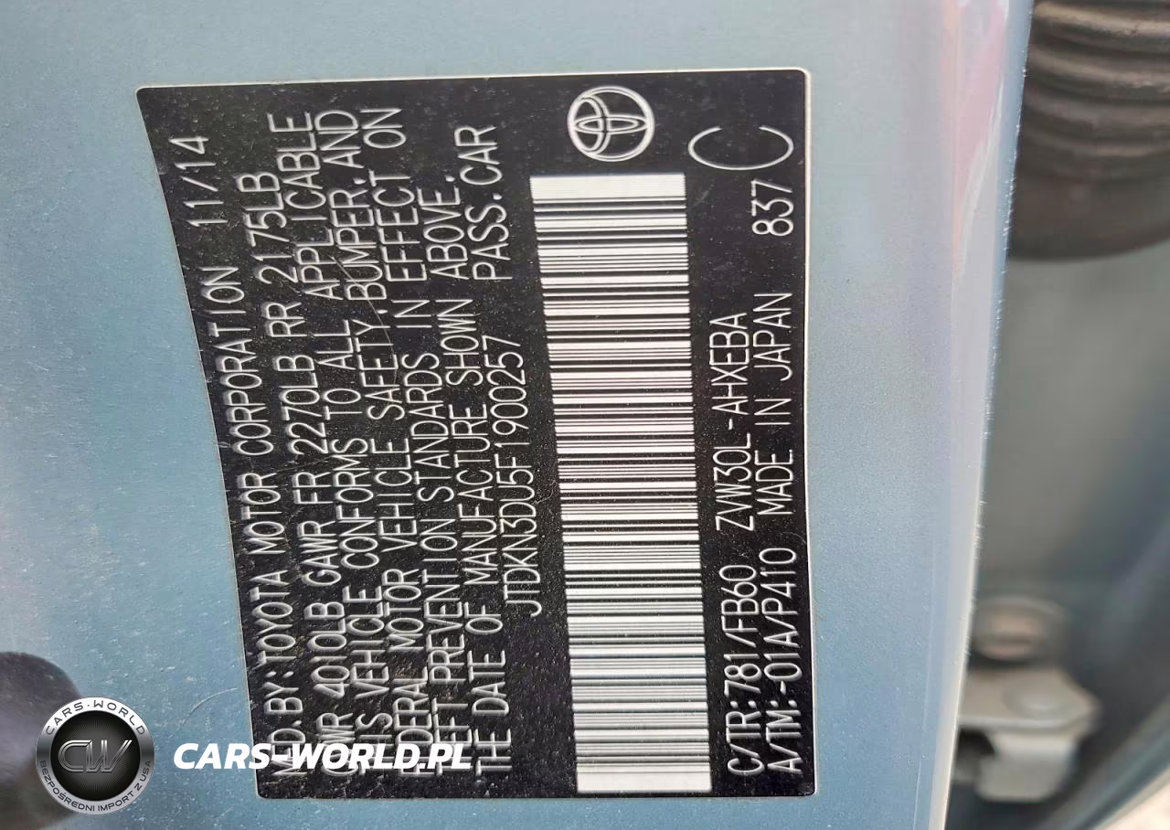 2015 Toyota Prius Two VIN:JTDKN3DU5F1900257 - 12