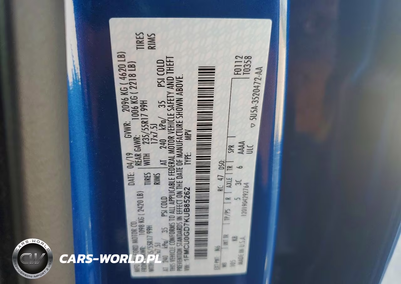 2019 Ford Escape Se VIN:1FMCU0GD7KUB85262 - 13