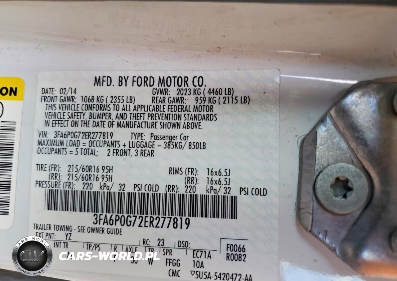 2014 Ford Fusion S VIN:3FA6P0G72ER277819 - 12