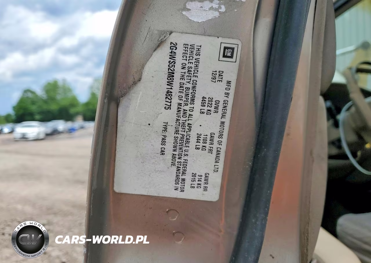 1998 Buick Century Custom VIN:2G4WS52M8W1482775 - 12
