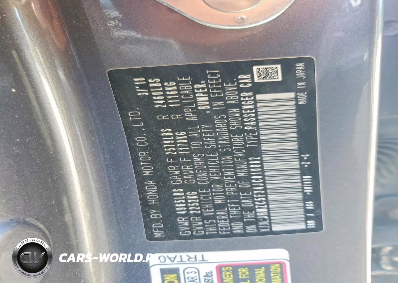 2018 Honda Clarity Touring VIN:JHMZC5F34JC010882 - 12