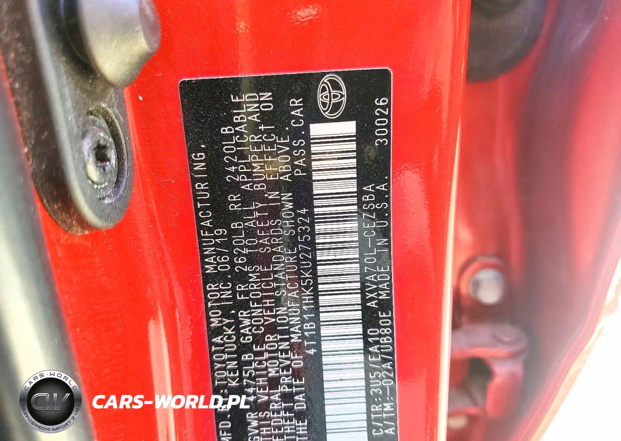 2019 Toyota Camry Se VIN:4T1B11HK5KU275324 - 13