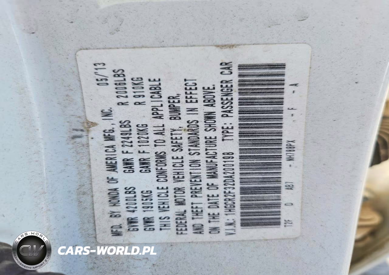 2013 Honda Accord Lx VIN:1HGCR2F32DA200198 - 13