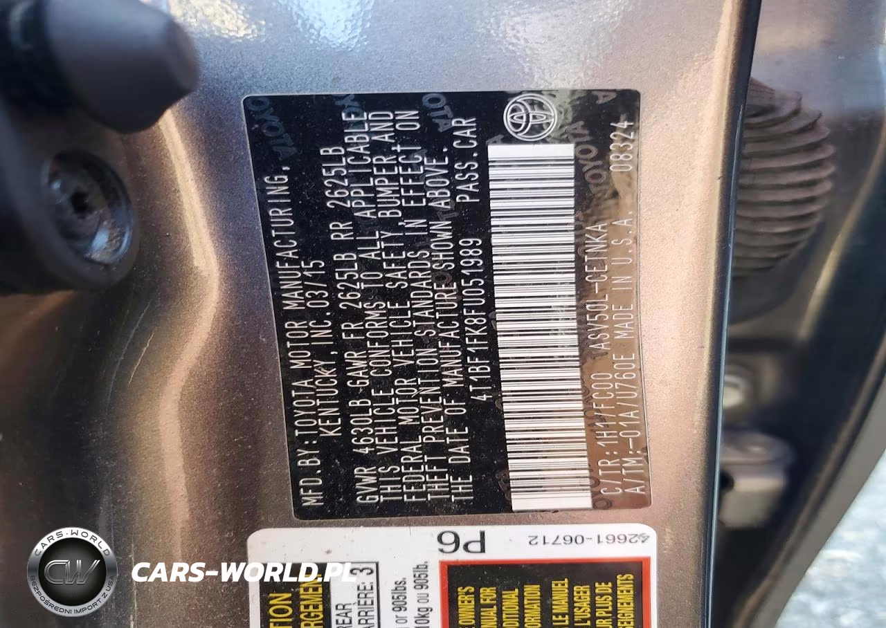 2015 Toyota Camry Le VIN:4T1BF1FK8FU051989 - 12