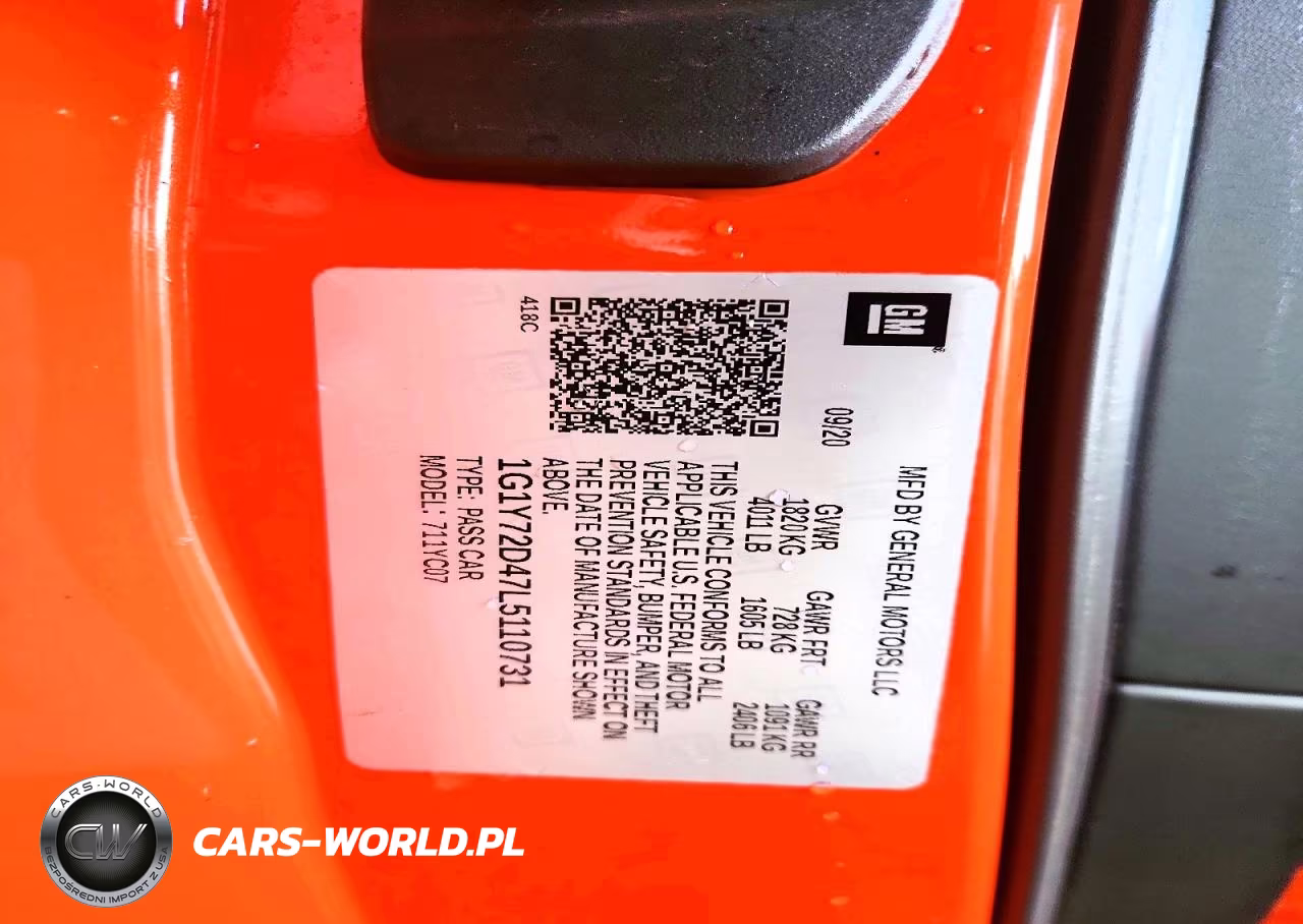 2020 Chevrolet Corvette Stingray 2Lt VIN:1G1Y72D47L5110731 - 13