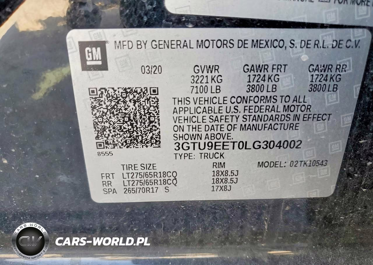 2020 GMC Sierra K1500 At4 VIN:3GTU9EET0LG304002 - 12