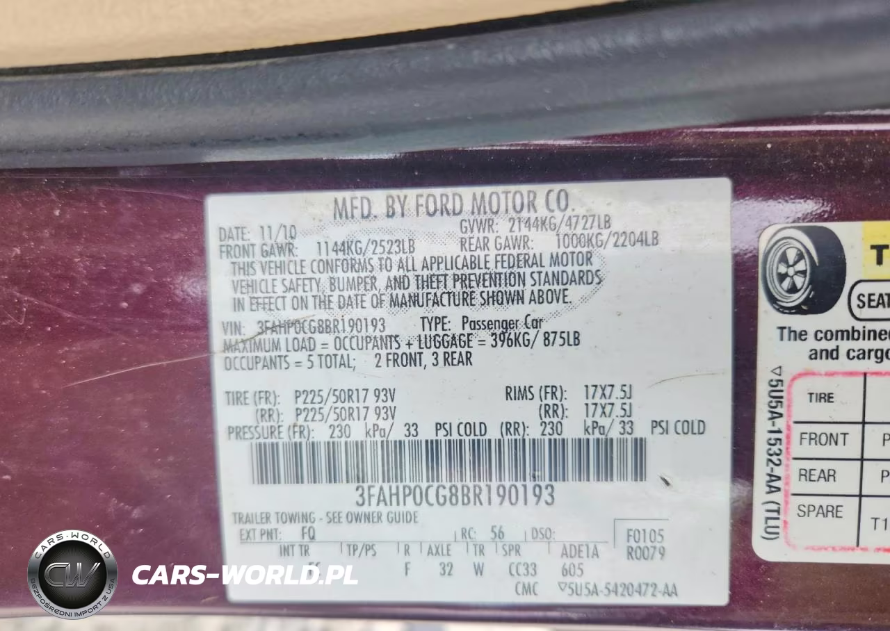 2011 Ford Fusion Sel VIN:3FAHP0CG8BR190193 - 12