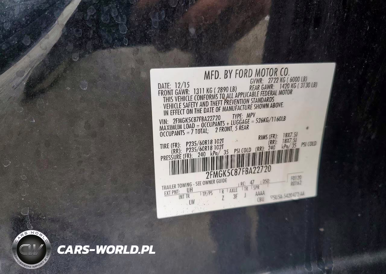2015 Ford Flex Sel VIN:2FMGK5C87FBA22720 - 13