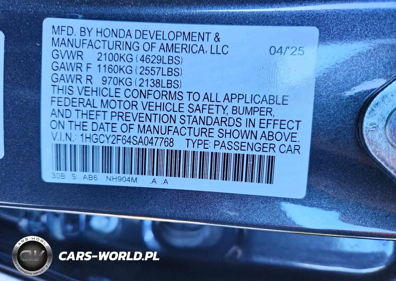 2025 Honda Accord Hybrid Exl VIN:1HGCY2F64SA047768 - 12
