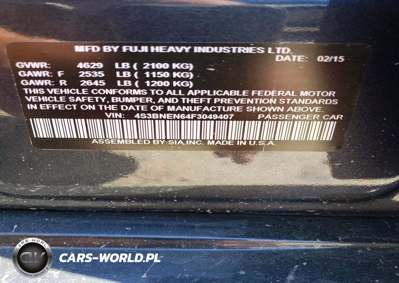 2015 Subaru Legacy 3.6R Limited VIN:4S3BNEN64F3049407 - 13