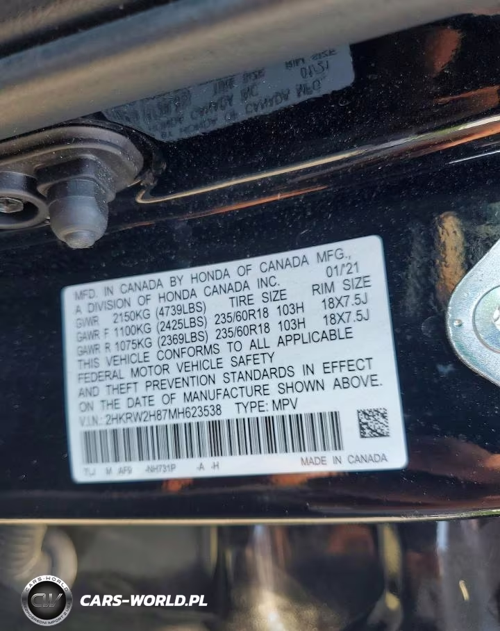 2021 Honda Cr-V Exl VIN:2HKRW2H87MH623538 - 13