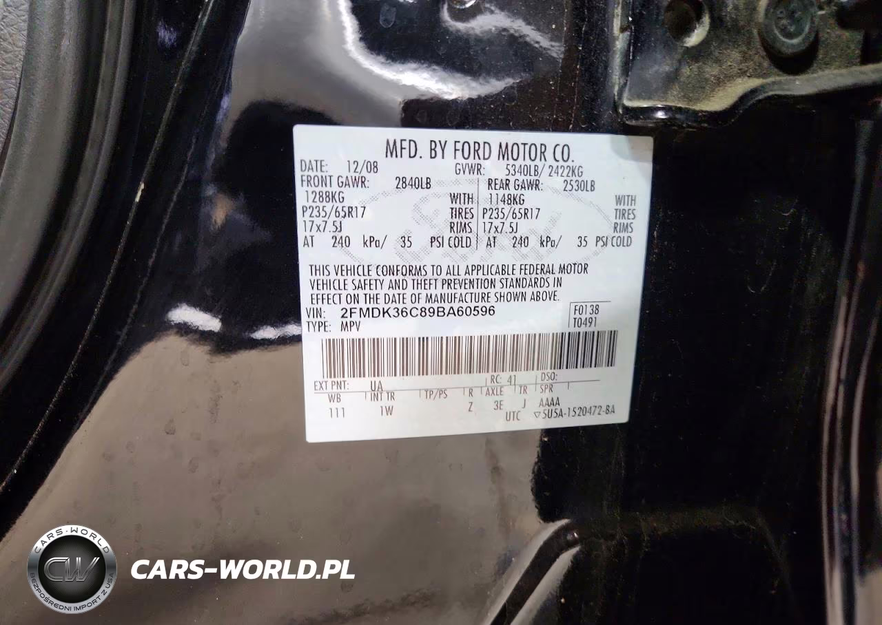2009 Ford Edge Se VIN:2FMDK36C89BA60596 - 12
