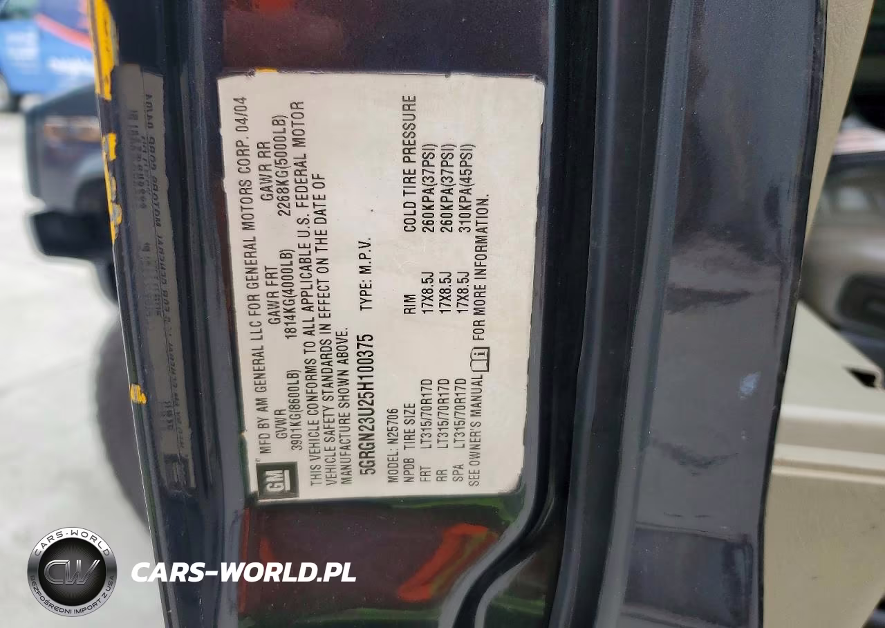 2005 Hummer H2 VIN:5GRGN23U25H100375 - 13