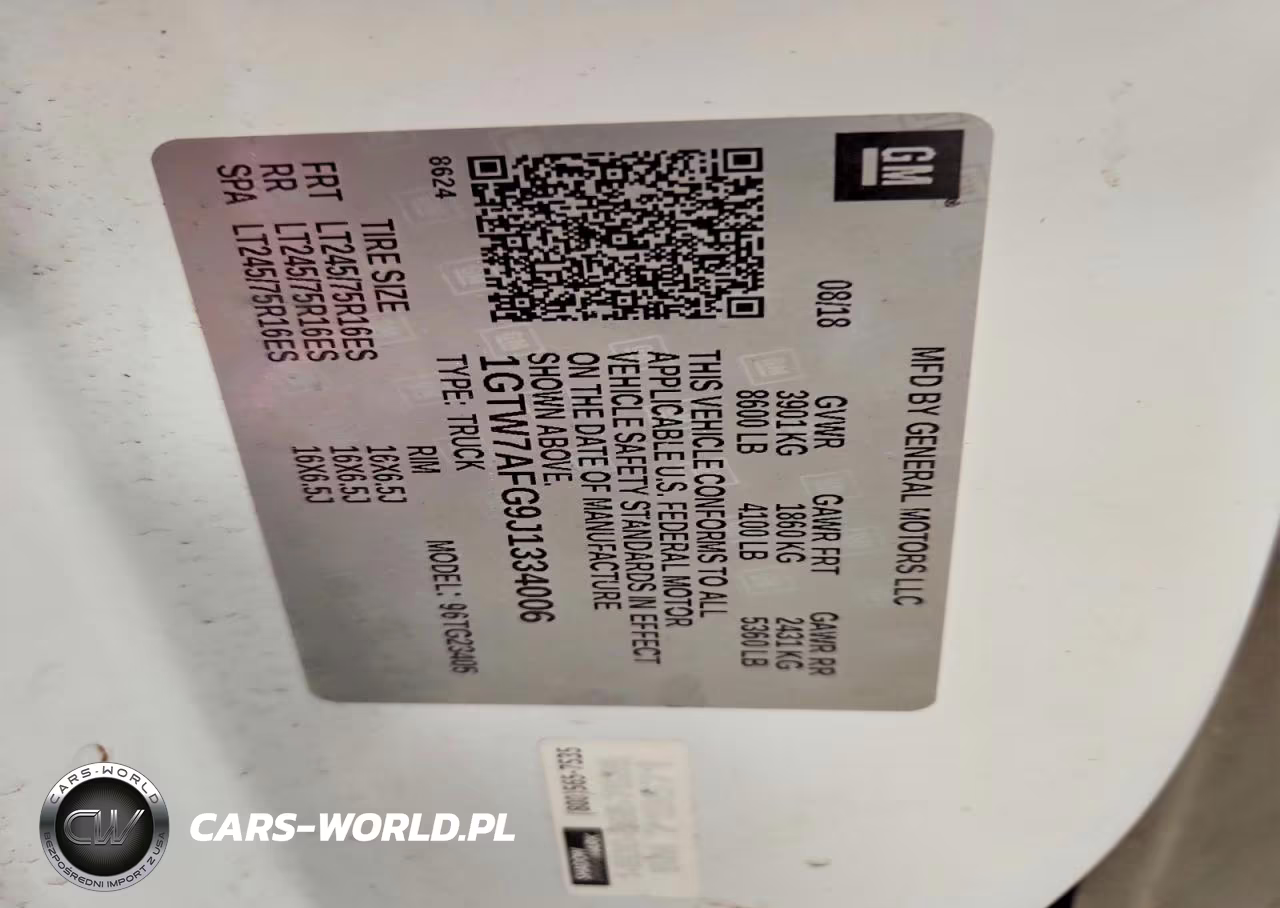 2018 GMC Savana G2500 VIN:1GTW7AFG9J1334006 - 14