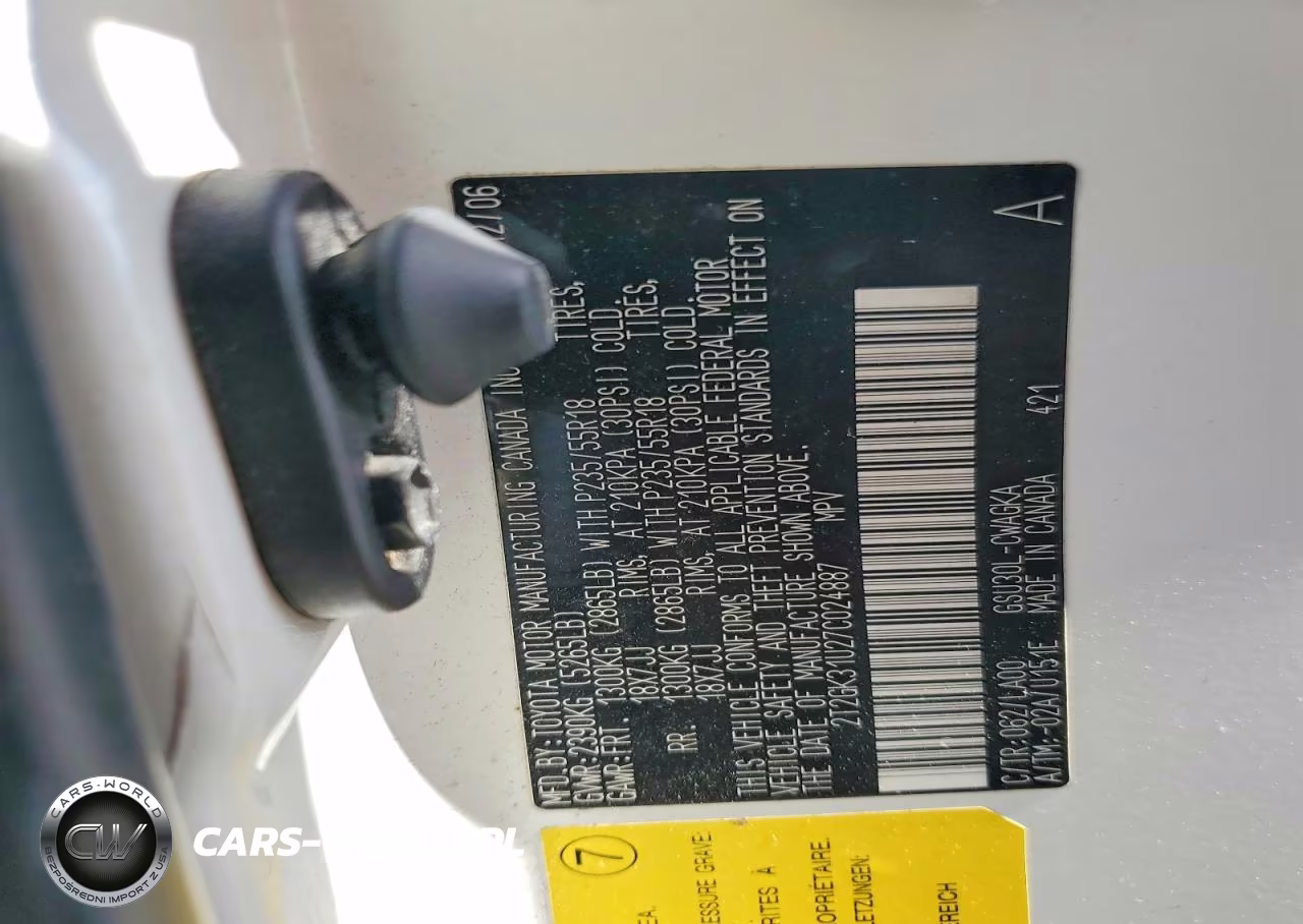 2007 Lexus Rx 350 VIN:2T2GK31U27C024887 - 12