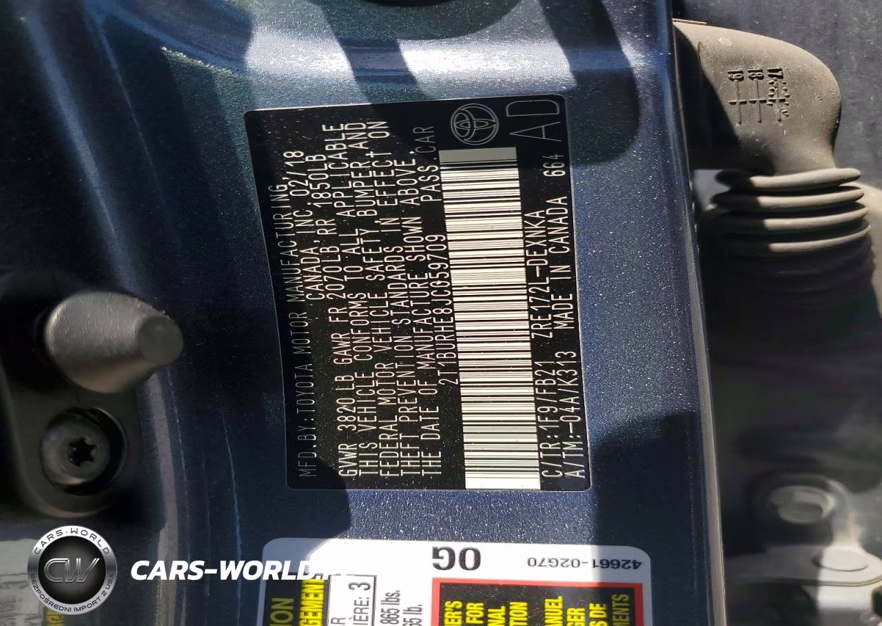 2018 Toyota Corolla Le VIN:2T1BURHE8JC059709 - 12