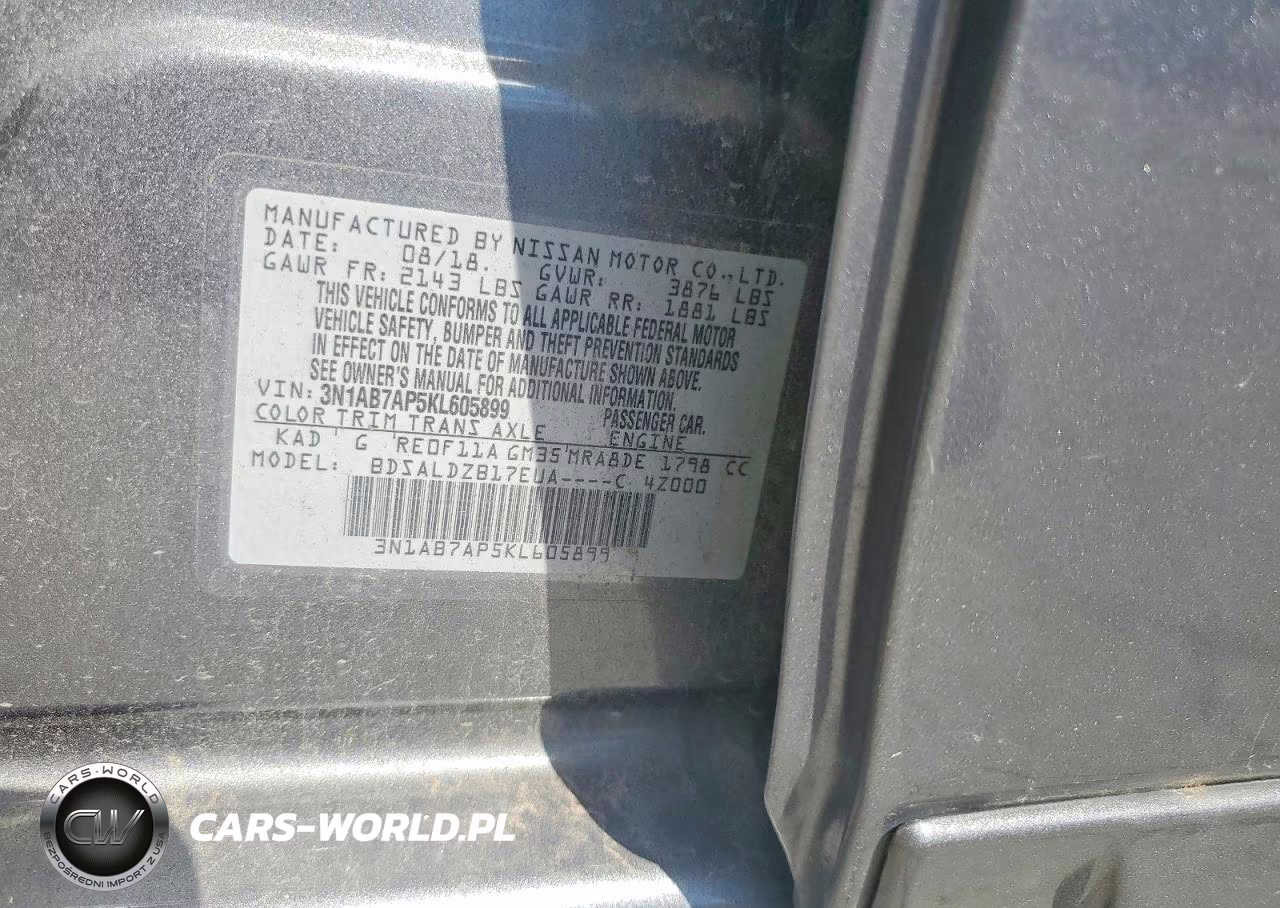 2019 Nissan Sentra Sv VIN:3N1AB7AP5KL605899 - 12