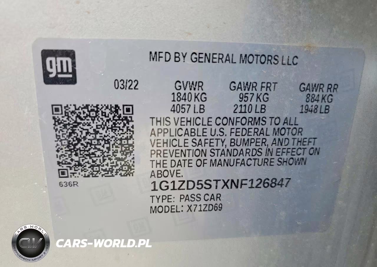2022 Chevrolet Malibu Lt VIN:1G1ZD5STXNF126847 - 12