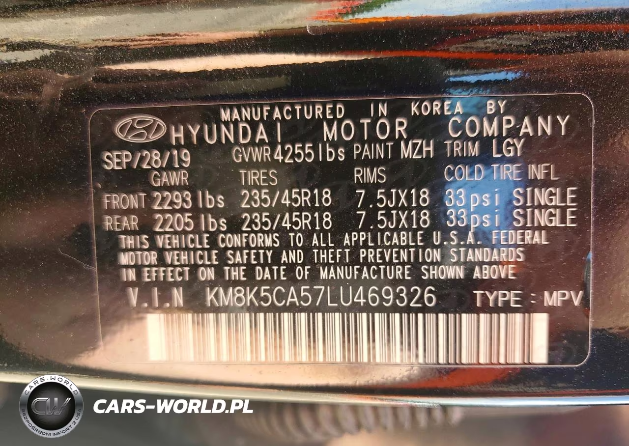 2020 Hyundai Kona Ultimate VIN:KM8K5CA57LU469326 - 13