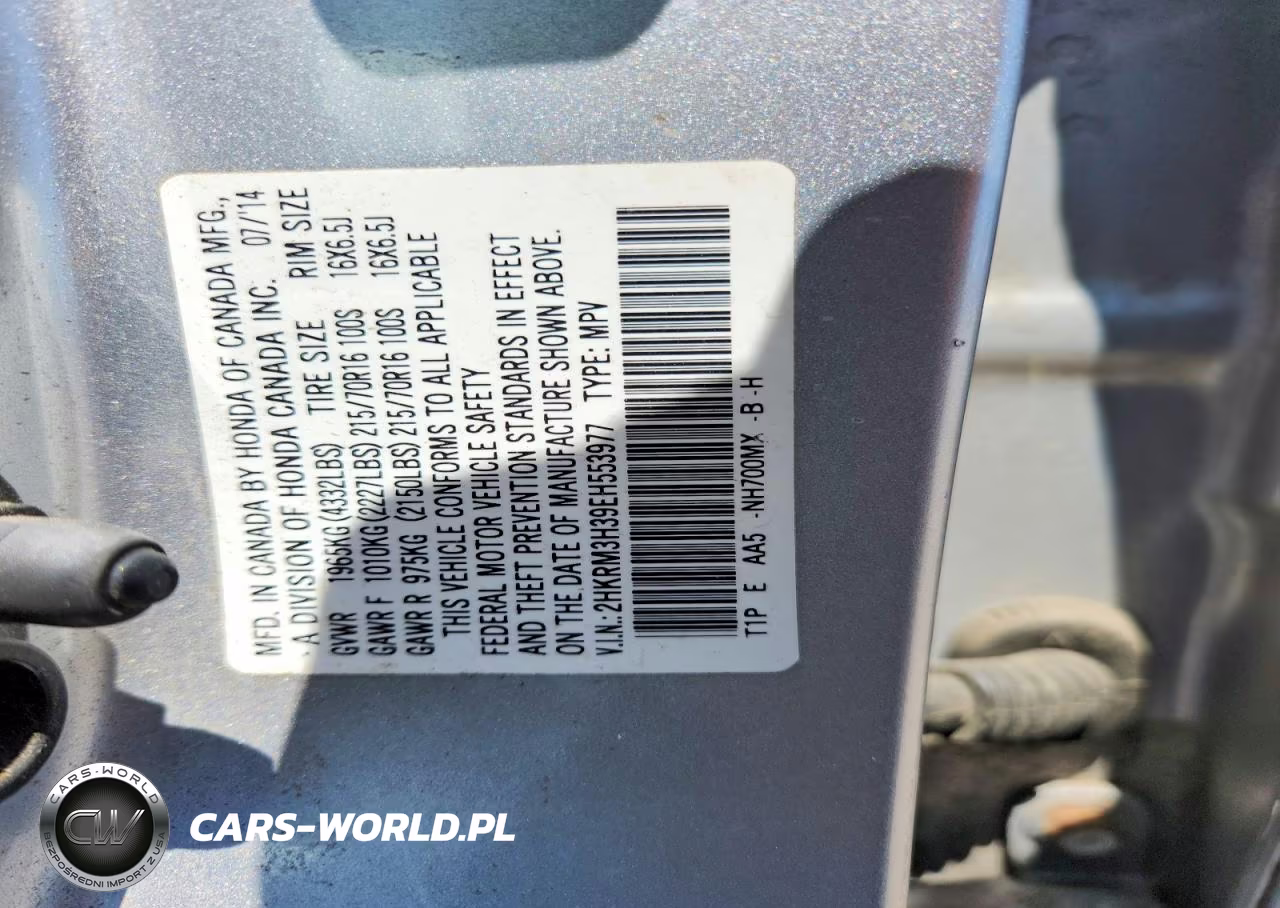 2014 Honda Cr-V Lx VIN:2HKRM3H39EH553977 - 13