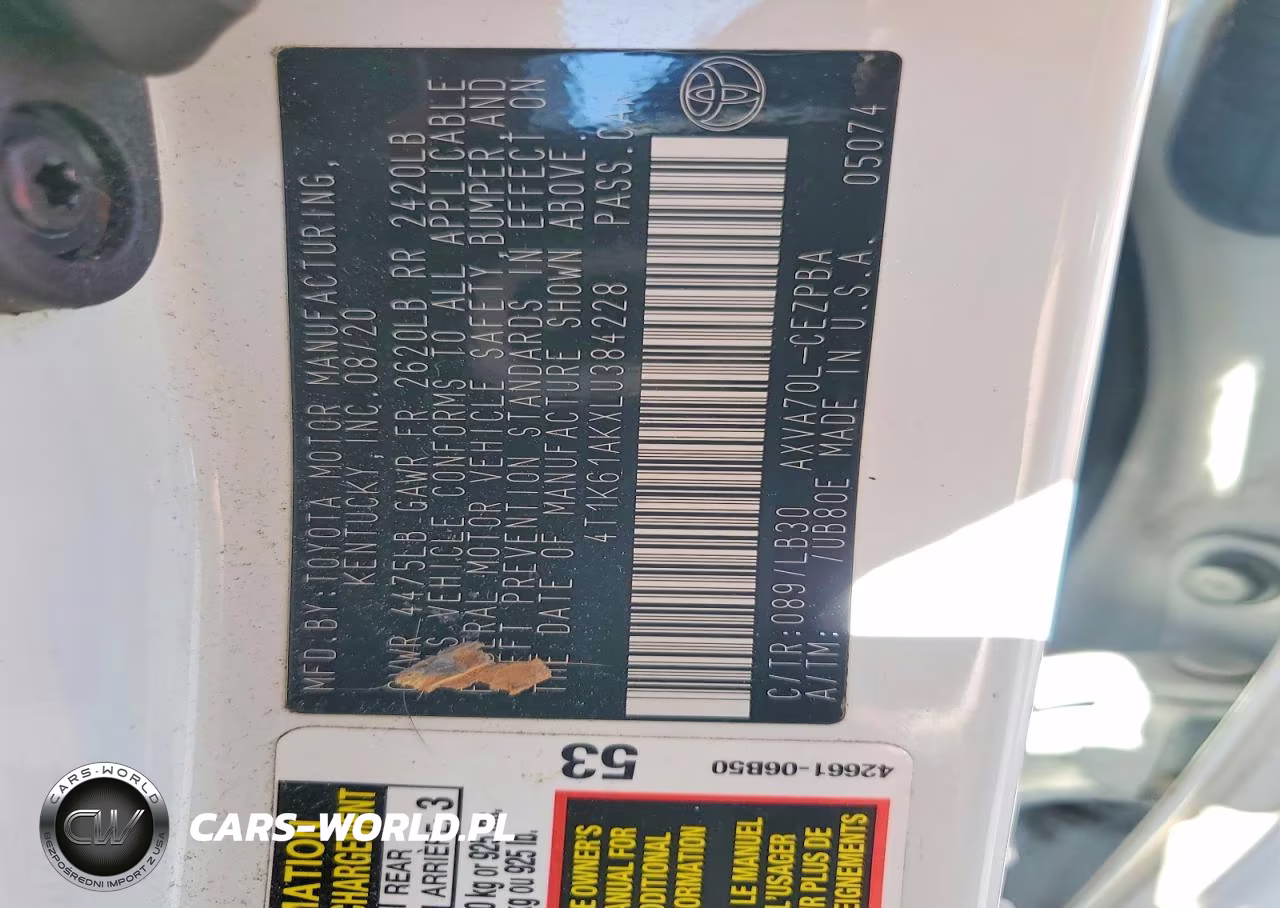 2020 Toyota Camry Xse VIN:4T1K61AKXLU384228 - 12