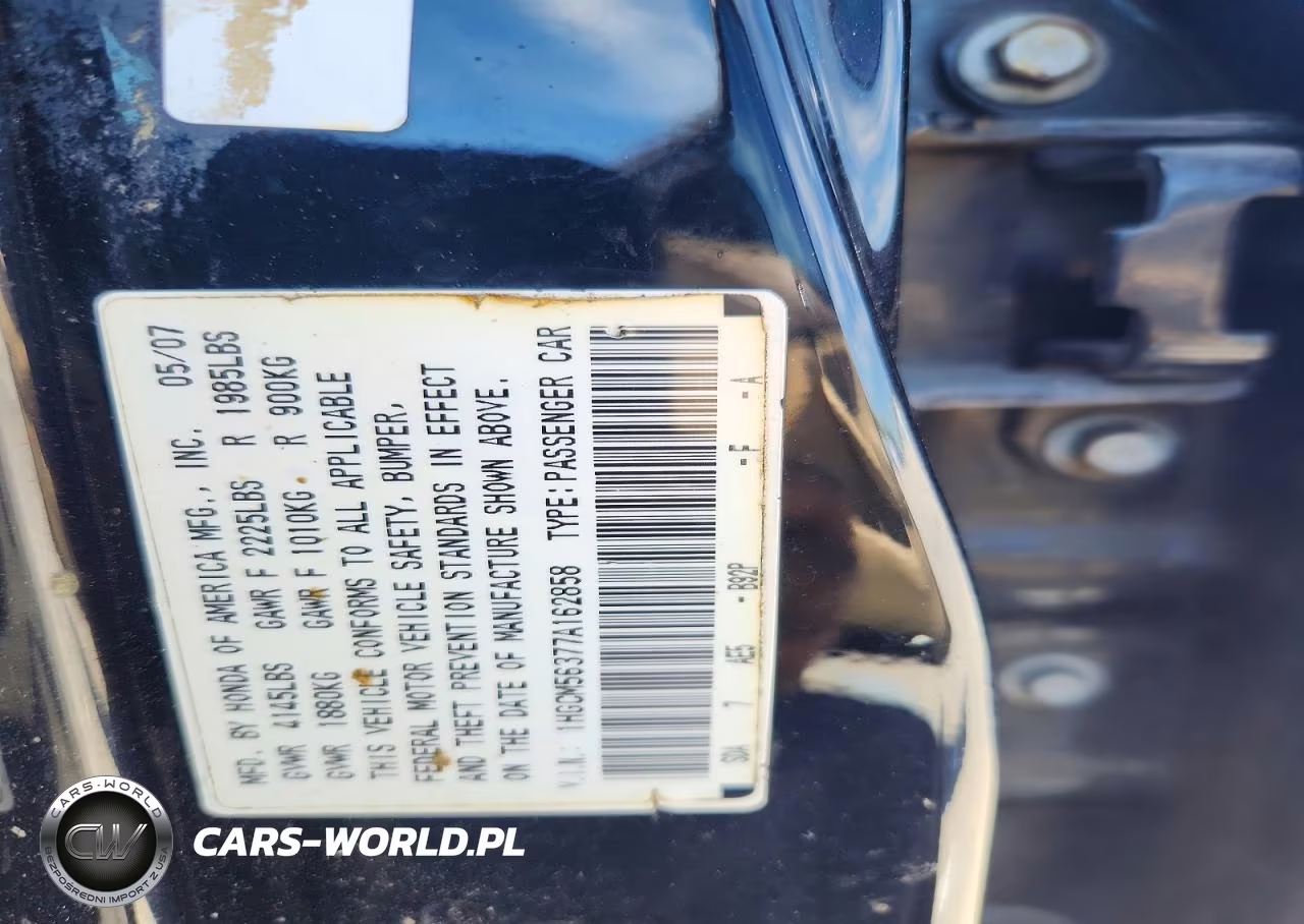 2007 Honda Accord Se VIN:1HGCM56377A162858 - 12