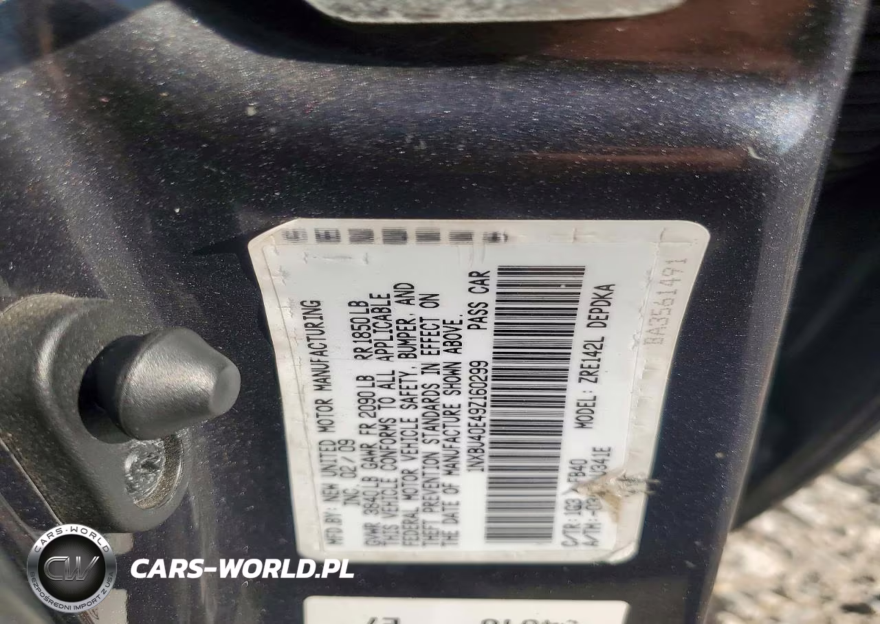 2009 Toyota Corolla Le VIN:1NXBU40E49Z160299 - 12